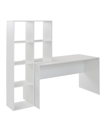 KADIMA DESIGN Schreibtisch | Weiß, 170x59x143.5cm, 6 Ablagen