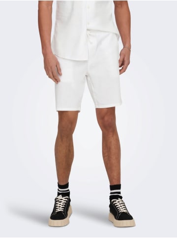 Only&Sons Leichte Stoff Shorts Bermuda Hose ONSLINUS in Weiß