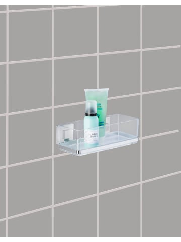 Wenko Quadro Badezimmerregal, rechteckig in Transparent, (B) 14 x (H) 9 x (L) 24,5 cm