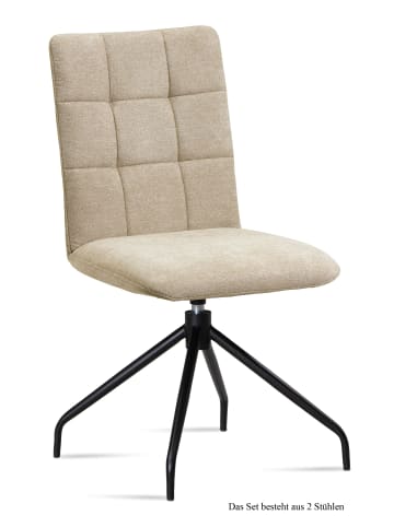 58 aufm Kessel ESSZIMMERSTUHL drehbar (2er-Set) Dolley 47x91x60 Schwarz/Natur