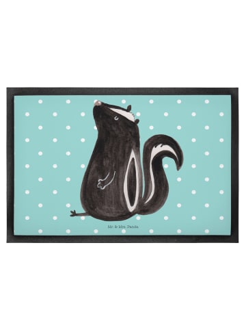 Mr. & Mrs. Panda fußmatte Stinktier Sitzen ohne Spruch in Türkis Pastell