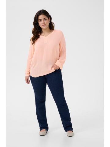 KAFFE curve Langarm-Bluse KCami in Peach Nectar