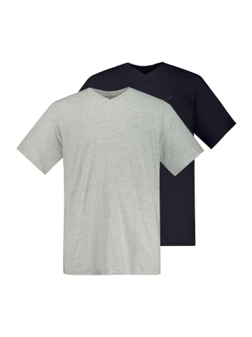 JP1880 Kurzarm T-Shirt in hellgrau mélange