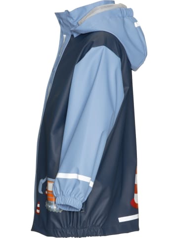 Playshoes Kinder Regenjacke "Regen-Mantel Baustelle" in Blau