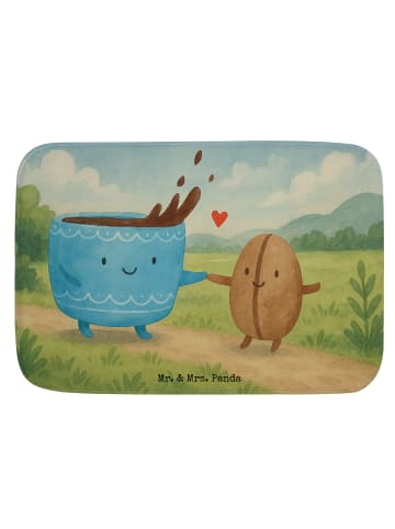 Mr. & Mrs. Panda Badematte Kaffee Bohne Design ohne Spruch in Weiß