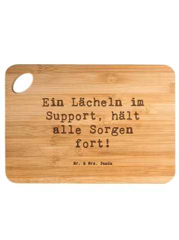 Mr. & Mrs. Panda Servierbrett Spruch Kundensupport Lächeln mit S... in Braun