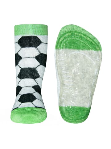 ewers 2er-Set Stoppersocken 2er Pack Fußball in grasgrün/ hell silber mel.