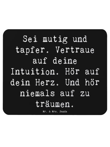 Mr. & Mrs. Panda Mauspad Spruch Mutig zu sich selbst stehen mit ... in Schwarz