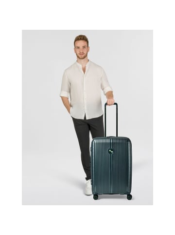 Polestream Paris 4 Rollen Trolley 69 cm mit Dehnfalte in green metallic