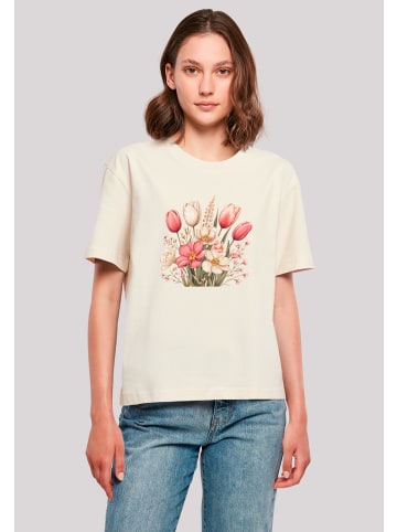 F4NT4STIC Tee Rosa weißer Frühlingsblumenstrauß in Whitesand