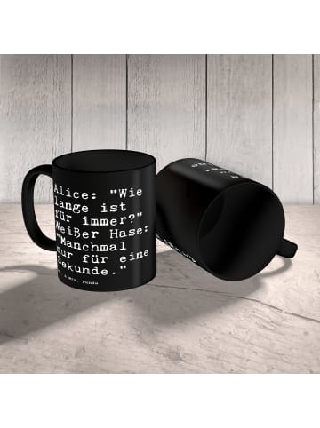 Mr. & Mrs. Panda Pott AliZeichen: "Wie lange ist... mit Spruch in Schwarz