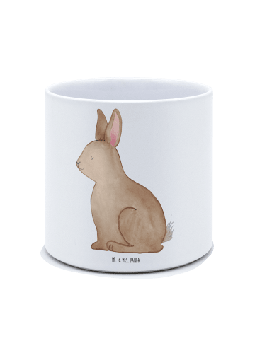 Mr. & Mrs. Panda Blumentopf Hase Sitzen ohne Spruch in Weiß