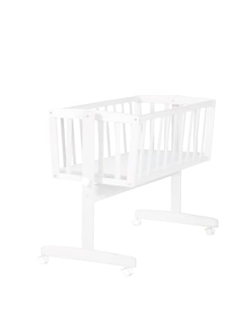 roba Babywiege inkl. Matratze - mit Feststellknopf + Bremsrollensatz