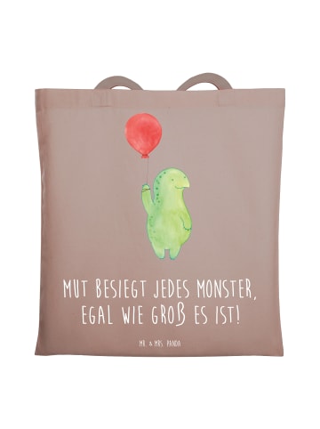 Mr. & Mrs. Panda Jutebeutel Ängste vor Monstern besiegen mit Spruch in Braun Pastell