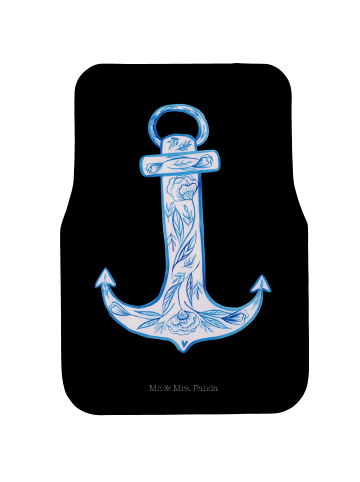 Mr. & Mrs. Panda Auto-Fußmatte Anker Blau ohne Spruch in Schwarz
