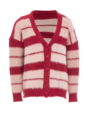 Swirly Strickjacke in Rosarot