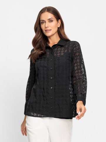 Heine Langarm-Bluse in schwarz-gemustert