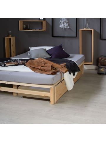 Homestyle4u Bettkasten 2er Set in Braun 82x22 53 cm