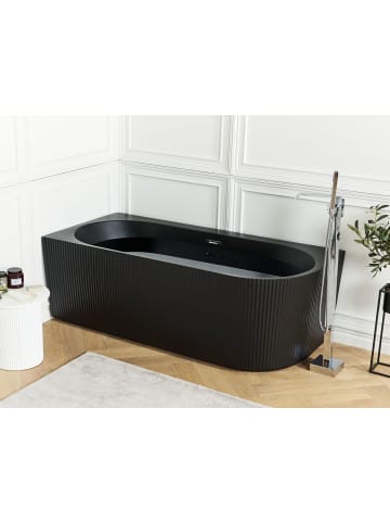 Beliani Eckbadewannen GOCTA in Schwarz - (W) 80 x (H) 60 x (L) 170 cm