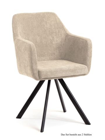 58 aufm Kessel ARMLEHNSTUHL (2er-Set) Debee 57x87x60 Schwarz/Natur