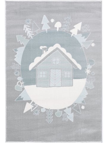 Happy Rugs Kinderteppich SCANDIC HOME silbergrau/blau 