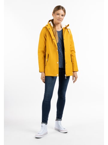 DreiMaster Damen Regenjacke Mit Webpelzfutter in Senf