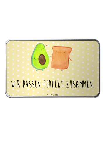Mr. & Mrs. Panda Aufbewahrungsbox Avocado Toast mit Spruch in Gelb Pastell
