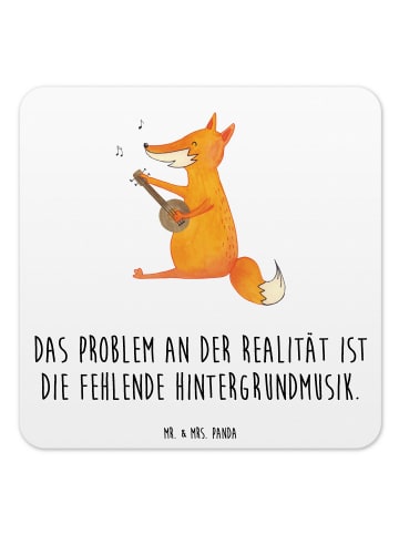 Mr. & Mrs. Panda Untersetzer Set Fuchs Gitarre mit Spruch in Weiß