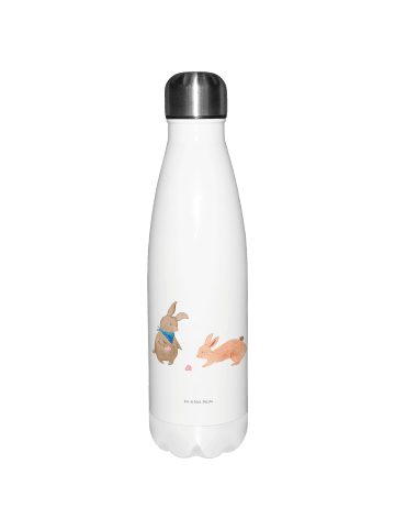 Mr. & Mrs. Panda Wasserflasche Hasen Muschel ohne Spruch in Weiß