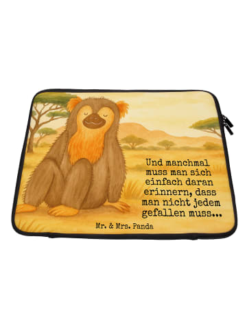 Mr. & Mrs. Panda Laptop Hülle Affe Design mit Spruch in Weiß