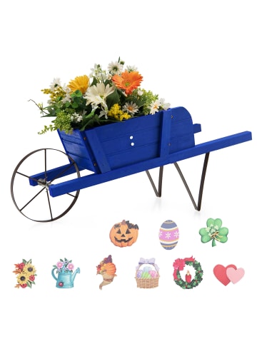 COSTWAY Blumenwagen mit 9 Zubehör in Blau