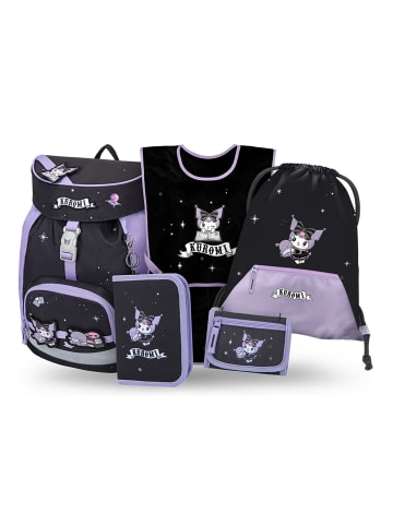 BAAGL 5-tlg. Set: Schulrucksack Airy in Schwarz Kuromi Fortune Dream
