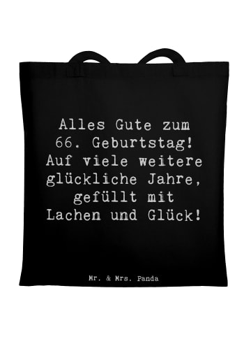 Mr. & Mrs. Panda Strandtasche Spruch 66. Geburtstag Glückwünsche... in Schwarz