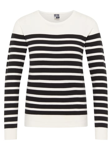 DreiMaster Maritim Damen Strickpullover in Wollweiss Schwarz