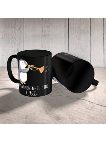 Mr. & Mrs. Panda Kaffeetasse Engel Posaune mit Spruch in Schwarz