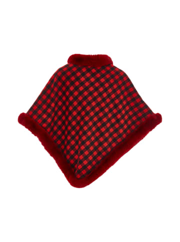 osha Poncho in Rot Schwarz