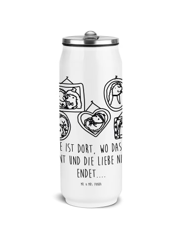 Mr. & Mrs. Panda Wasserflasche Igel Familie mit Spruch in Weiß