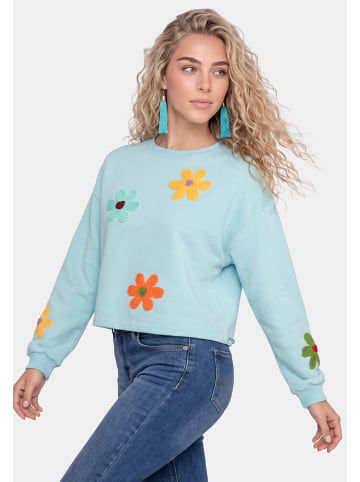 IZIA Women Sweatshirt in Aqua