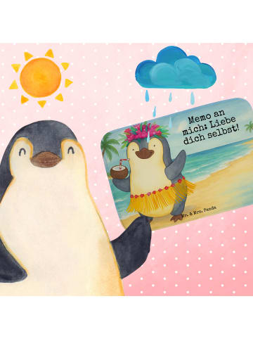 Mr. & Mrs. Panda Badezimmerteppich Pinguin Kokosnuss Design mit ... in Weiß