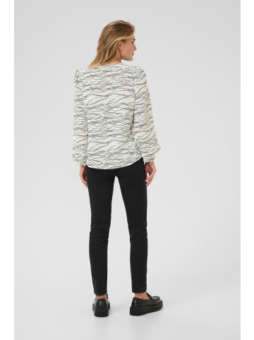 Kaffe Langarm-Bluse KArita Regular fit in Chalk w. Black Deep Graphic