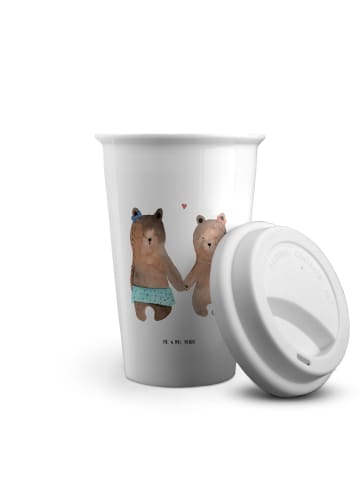 Mr. & Mrs. Panda Kaffeebecher To Go Bär Freundin ohne Spruch in Weiß