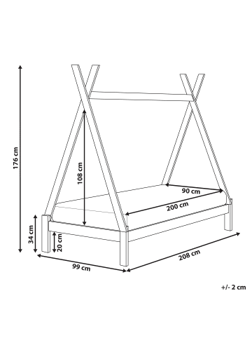 Beliani Kinderbett DEVAY in Weiß - (W) 99 x (H) 176 x (L) 208 cm