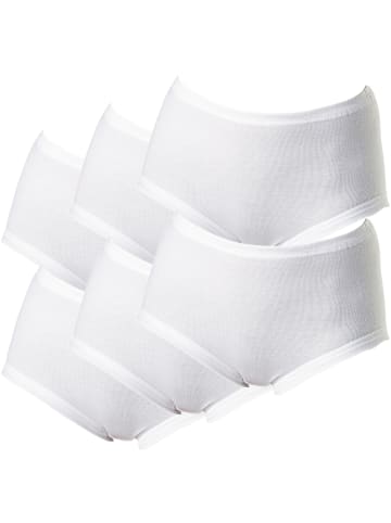 Erwin Müller Baumwolle, Feinripp Taillenslip im 6er-Pack in weiß