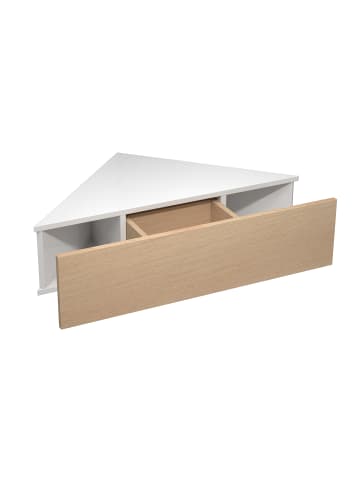 VCM Holz Wandschublade Eckregal Nachttisch Usal S in Weiß / Honig-Eiche