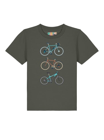 wat? Apparel T-Shirt 3 Fahrräder in Khaki