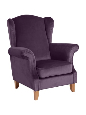 58 aufm Kessel OHRENSESSEL Katria Bezug Samtvelours Buche natur / purple