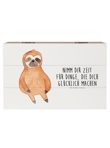 Mr. & Mrs. Panda Geschenkbox Faultier Zufrieden mit Spruch in Weiß