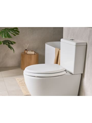 Beliani WC-Sitz MAZARUNI in Weiß - (W) 38 x (H) 41 x (L) 46 cm