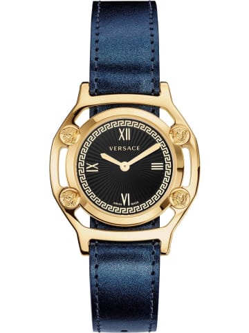 Versace Schweizer Uhr Medusa Frame Goldfarben in schwarz