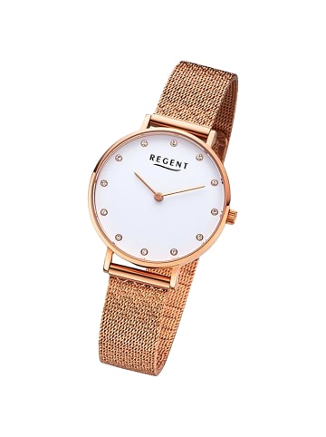 Regent Analog-Armbanduhr Regent Metallarmband rosegold mittel (ca. 32mm)